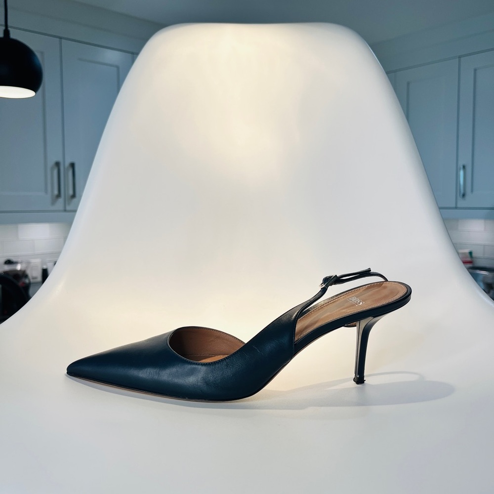 Hugo Boss - Rose SlingBack Heels, Dark Blue, Women’s Size 8-9 US